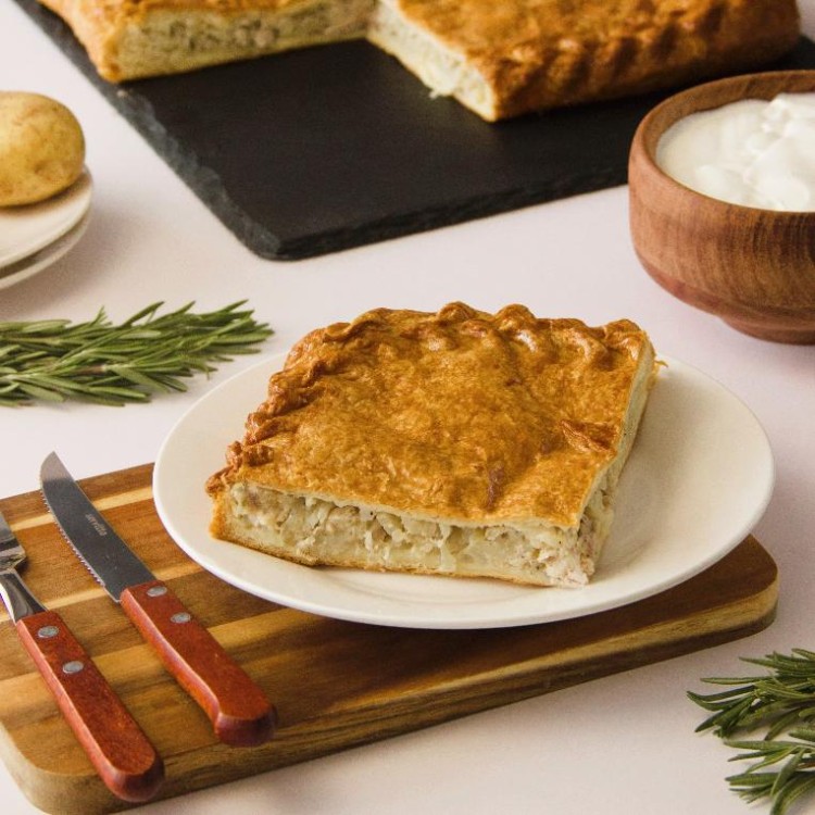 Пирог слоёный курица с картофелем