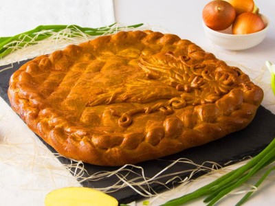 Пирог сдобный курица с картофелем
