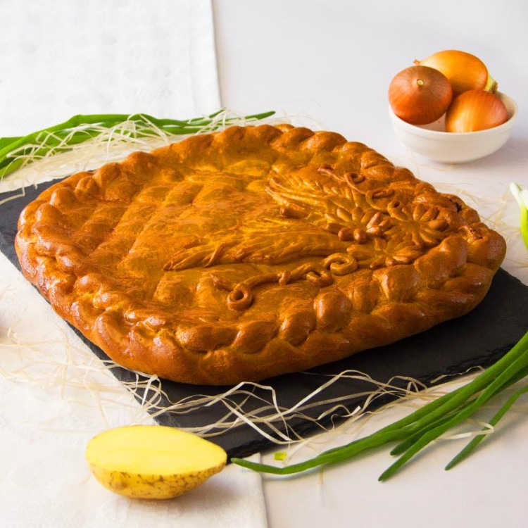Пирог сдобный курица с картофелем